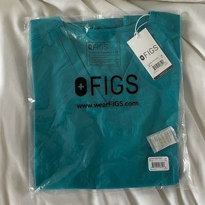 FIGS Casma Three Pocket Top - TEAL - XS